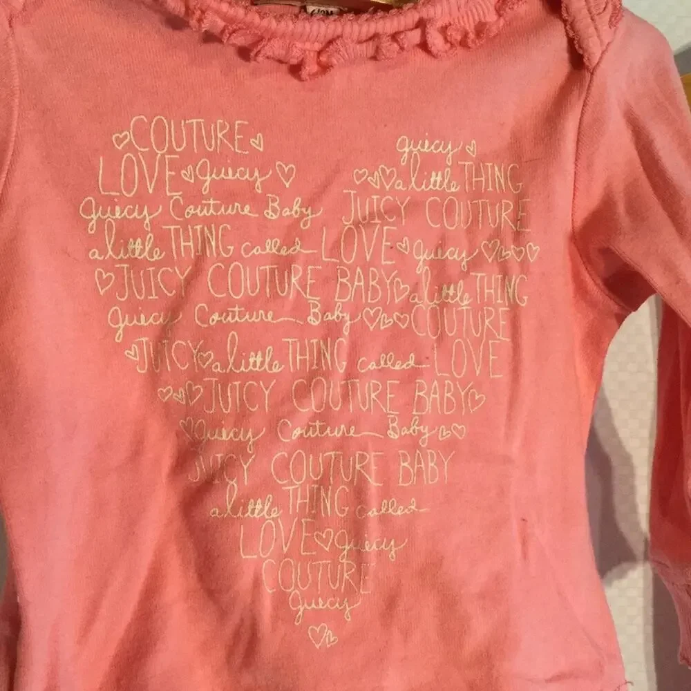 Baby pink heart juicy couture 6-9 worn Once
